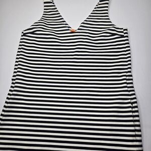 JOE Fresh For JC Penny's V Neck Striped Black/White Dress Size M